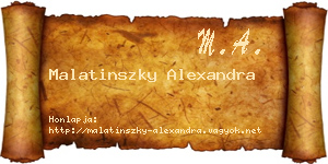 Malatinszky Alexandra névjegykártya